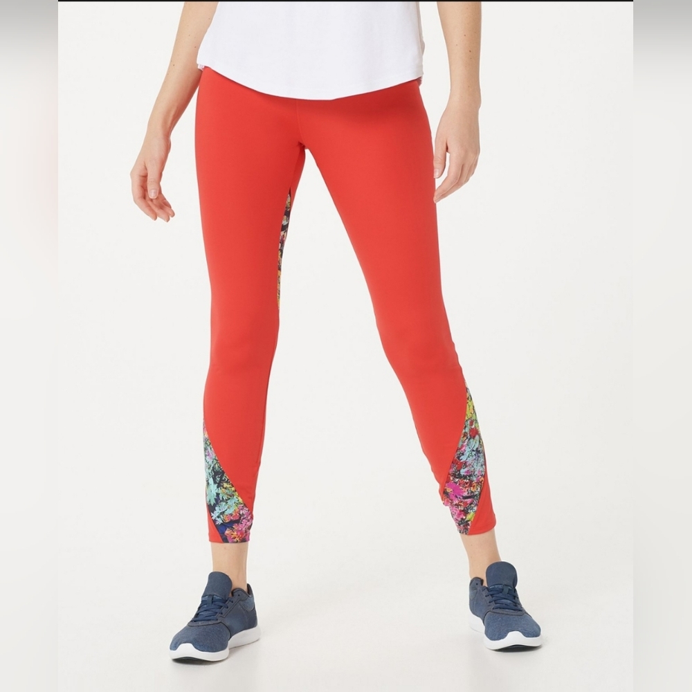 Soulgani Active Heart of It All Legging Size MP NWOT! Flame Red